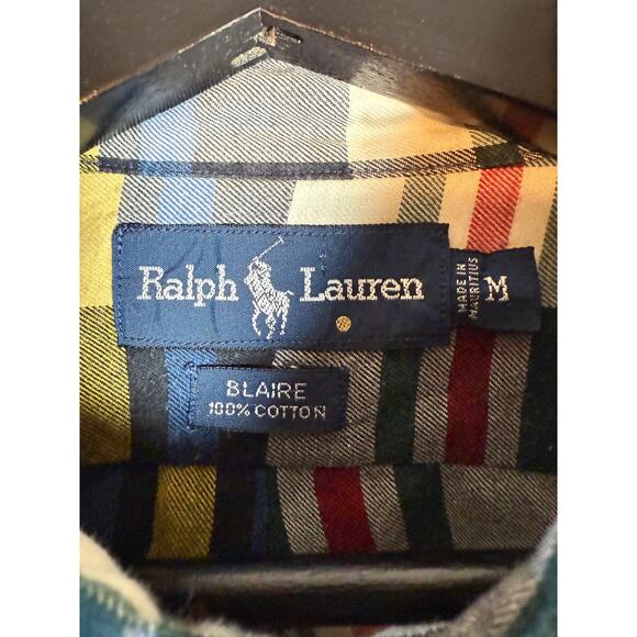 Ralph Lauren Vintage Mens Blaire Multi Color Plaid Got Dot Tag Shirt - Medium - Picture 4 of 7